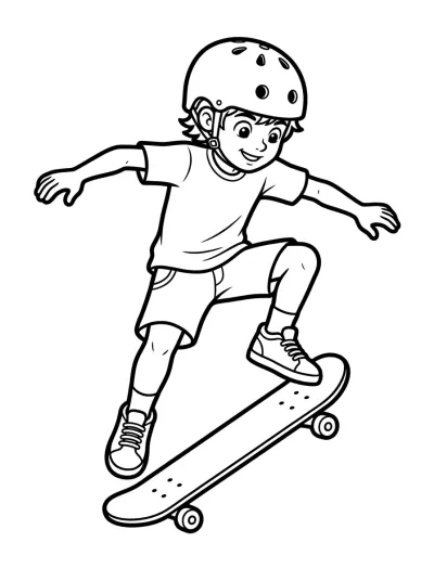 Desenho de Patinador Saltando para colorir