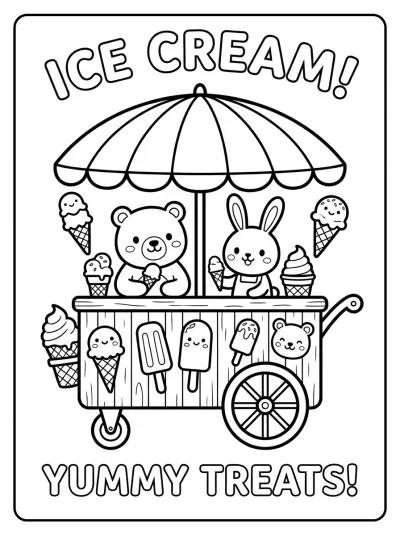 Desenho de Carrito de Helados para colorir