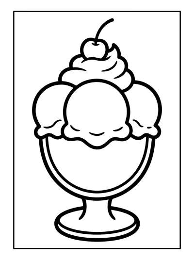 Desenho de Sundae de Helado para colorir