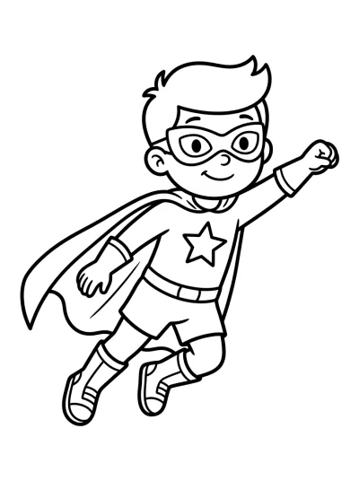 Desenho de Superhéroe Volando para colorir