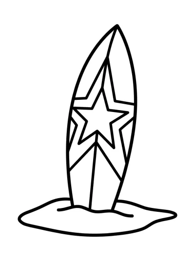 Desenho de Tabla de Surf para colorir