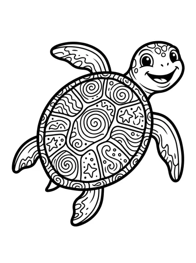 Desenho de Tortuga Marina para colorir