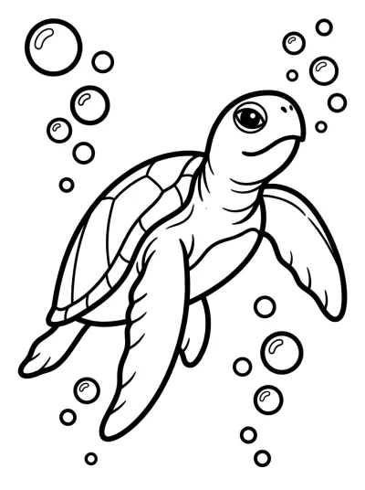 Desenho de Tortuga Nadando para colorir