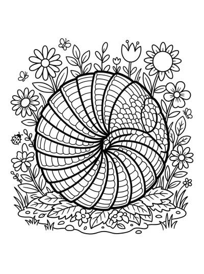Desenho de Armadillo Enroscado para colorir