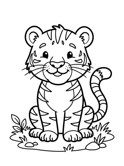 Desenho de Tigre Bebe para colorir