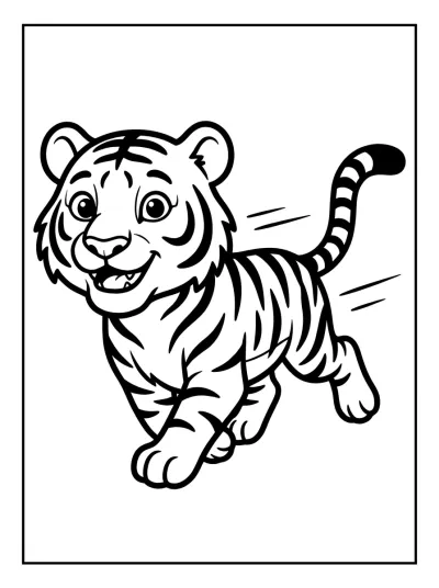 Desenho de Tigre Corriendo para colorir