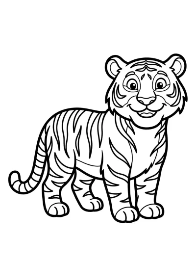 Desenho de Tigre Rayado para colorir