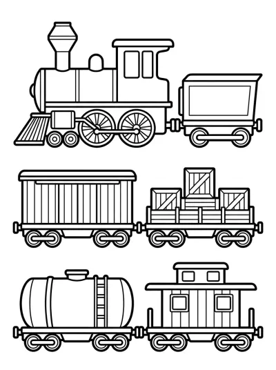 Desenho de Trem de Carga para colorir