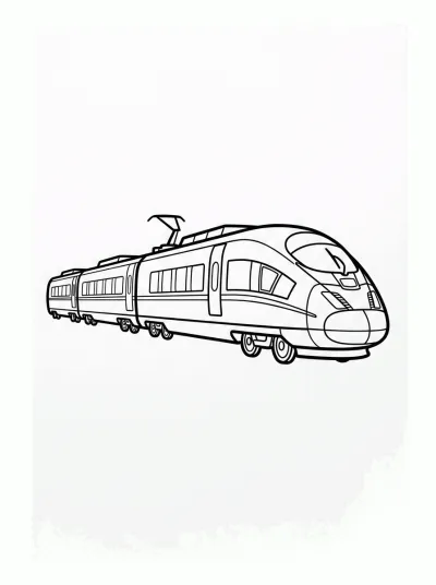 Desenho de Trem Moderno para colorir