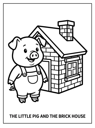 Desenho de Porquinho e a Casa para colorir