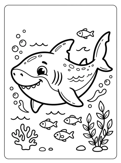 Desenho de Tiburón Amigable para colorir