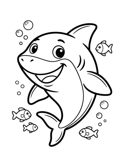 Desenho de Tiburón Nadando para colorir