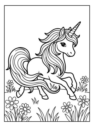 Desenho de Unicornio Galopando para colorir