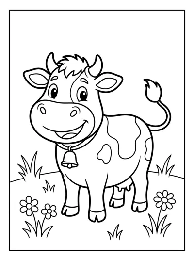 Desenho de Vaquinha Feliz para colorir