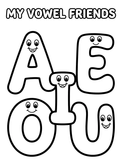 Desenho de Las Cinco Vocales para colorir