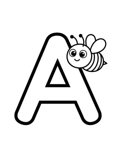 Desenho de Vocal A de Abeja para colorir
