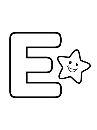 Desenho de Vocal E de Estrella para colorir