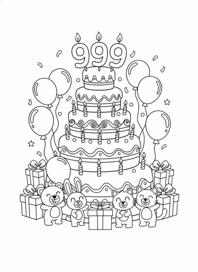 Bolo de aniversário de 999